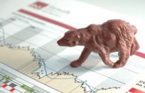 close up of a bear on a stock chart