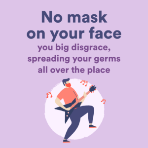 No mask on your face sign
