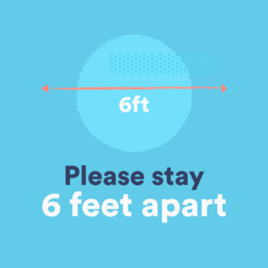 Please stay 6 feet apart sign