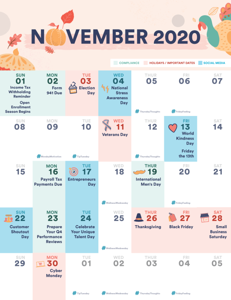 november small business calendar