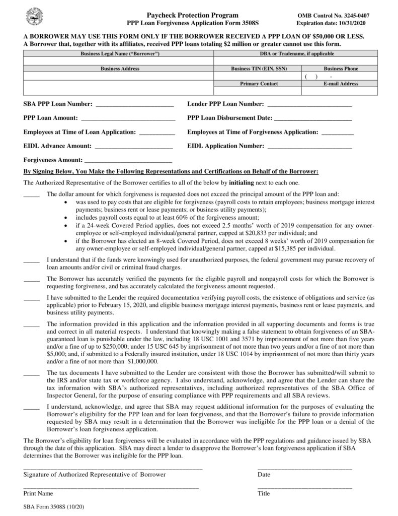 sba ppp form 3508S