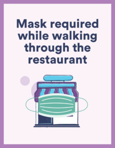 wear a mask while in restaurant sign