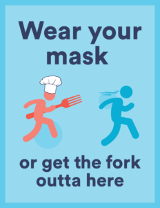 wear your mask funny restaurant printable sign