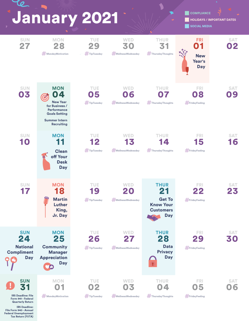 January small business + HR calendar