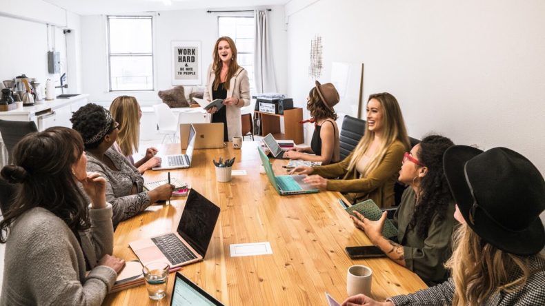women employees meeting