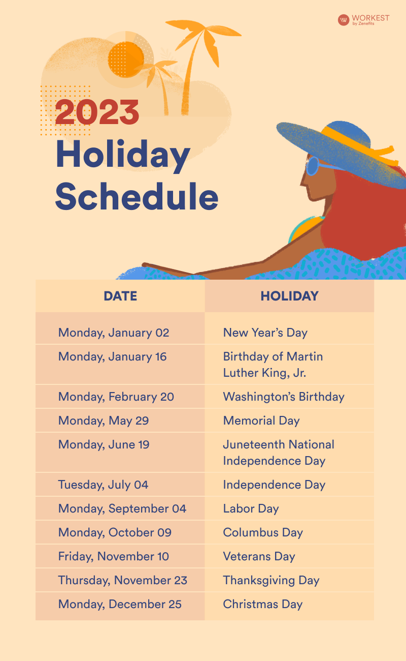List of 2023 U.S. Federal Holidays Workest