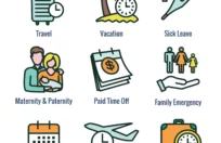 vector image showing different types of paid leave