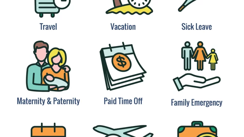 vector image showing different types of paid leave
